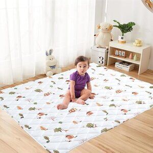 Bunnikins & Clover Baby Woodland Creatures Play Mat for Floor, 50" x 50" , NEW